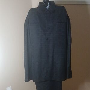 Black Button-Up Shirt With Matching Pants